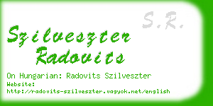 szilveszter radovits business card